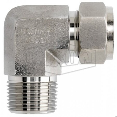 Dixon The Right Connection Instrumentation Elbow, 3/4 in x 1/2-14, Tube x MNPT, 316 SS, Domestic 12-DME-8